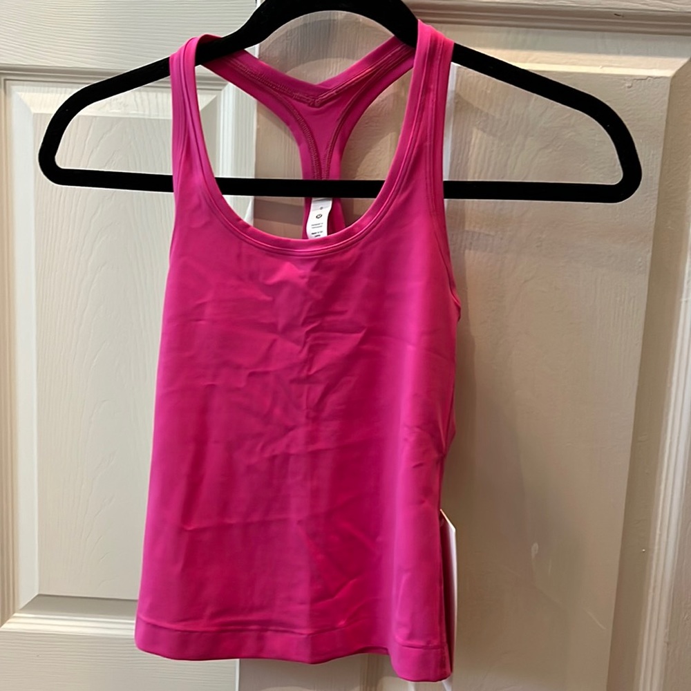 lululemon cool racerback short tank top *nulu in sonic pink size 0